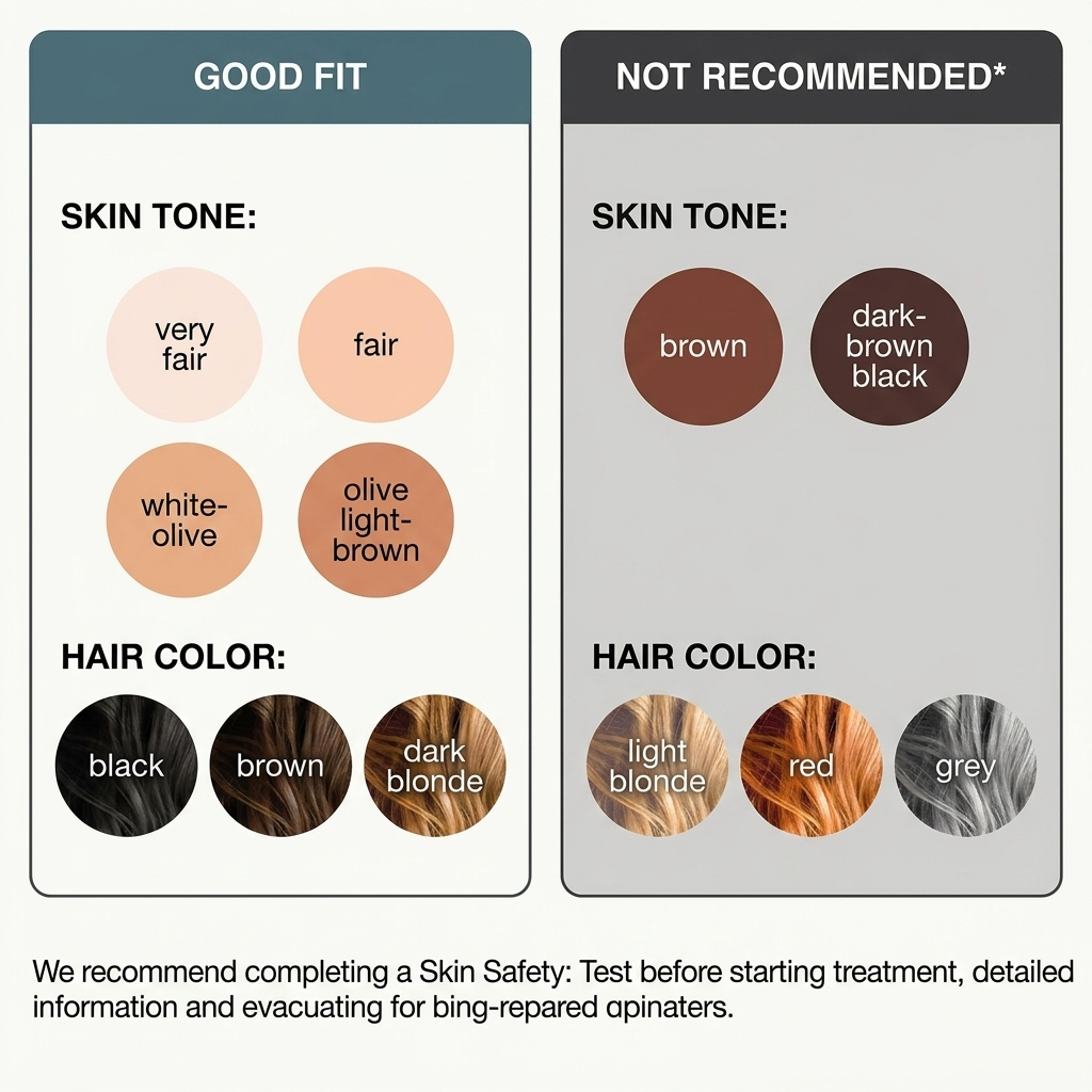 Lumaniq IPL skin tone and hair colour compatibility chart